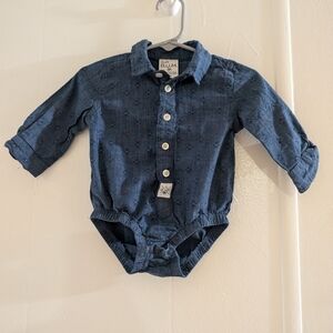 🎀$5 Vintage Elegant Blue Kids Bodysuit by Baby B.U.M